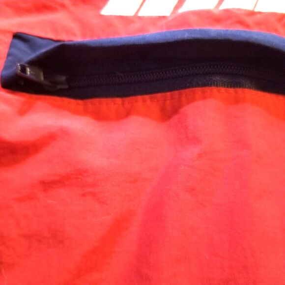 Vintage Nike Boys Red Navy Blue Jacket Lightweight Full Zipper Size 5-6 Pocket - Picture 6 of 9